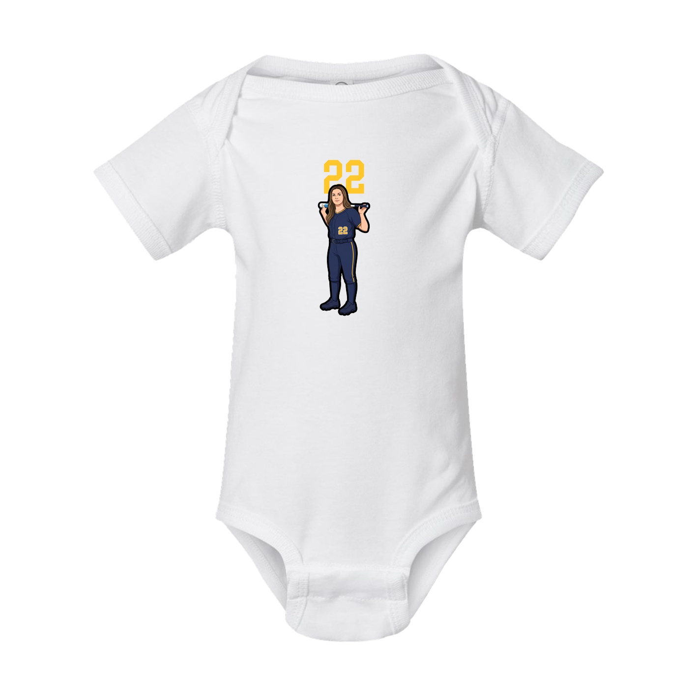 Baby Onesie — Number Top in White