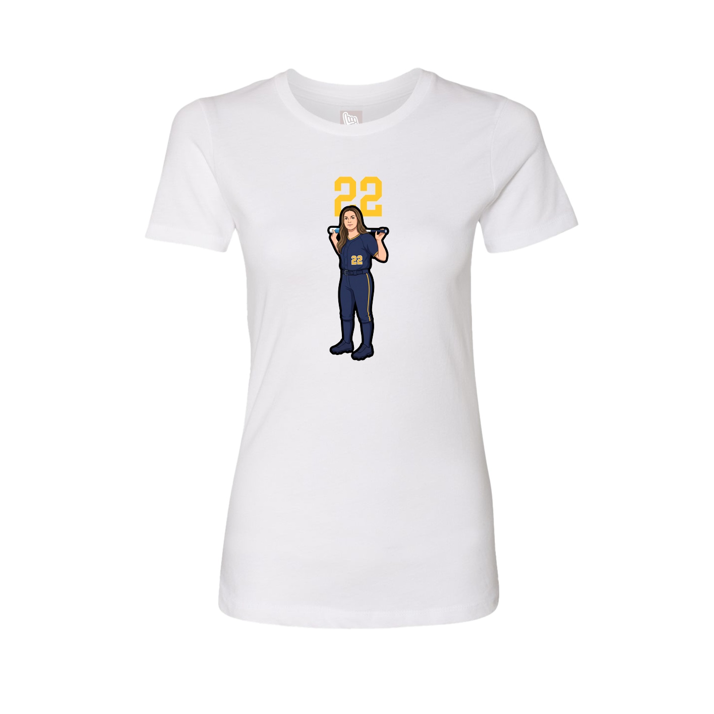 Womens Tee — Number Top in White