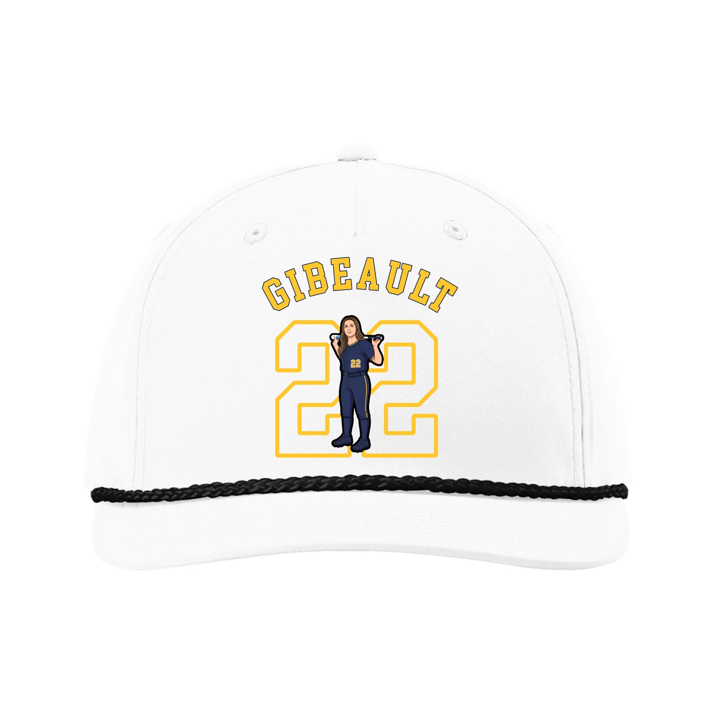 Five-Panel Classic Rope Cap — Shirsey Arch in White