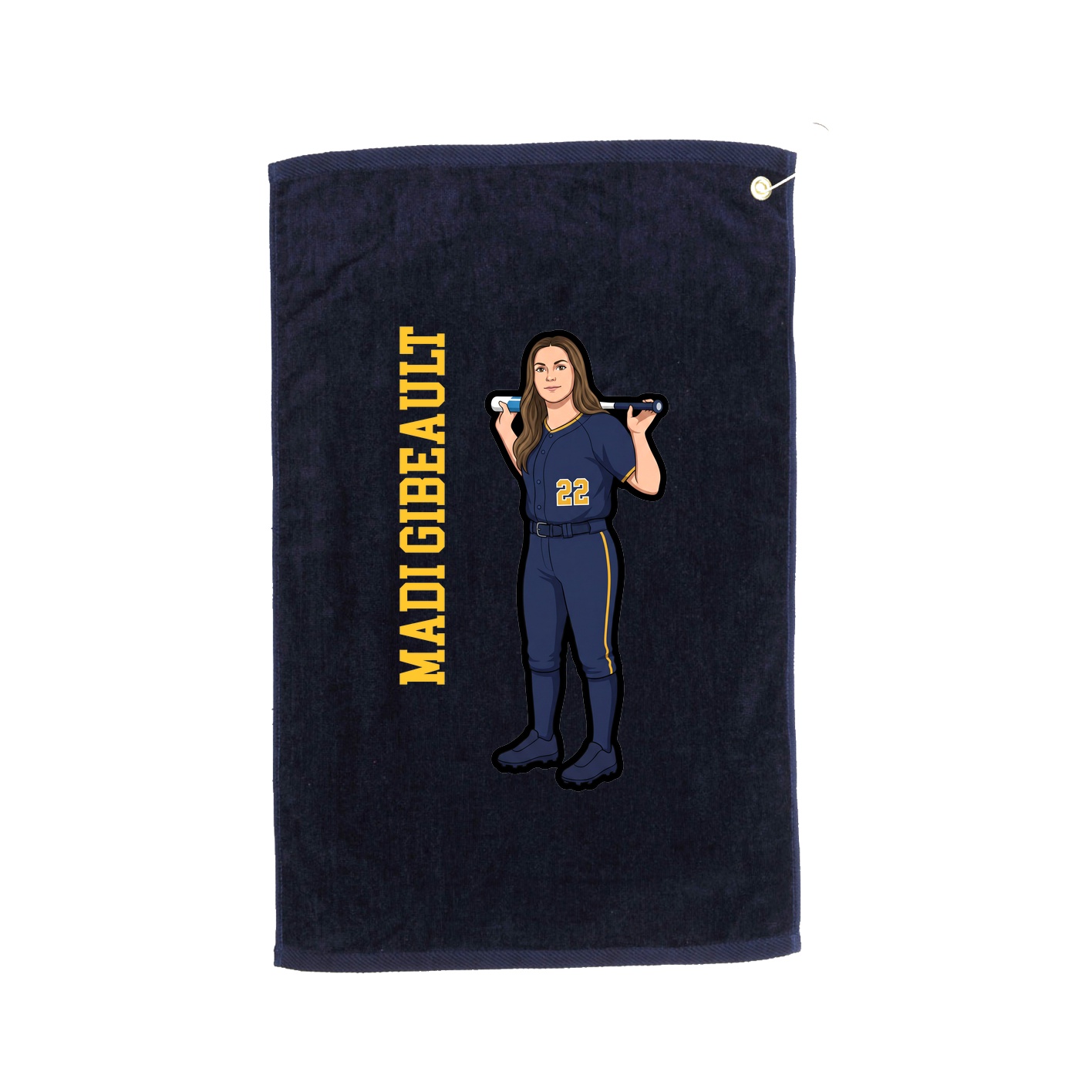 Golf Towel — Name Vertical in Navy