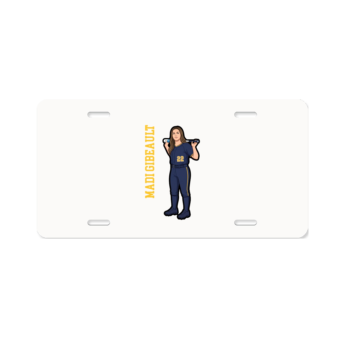License Plate — Name Vertical in Classic