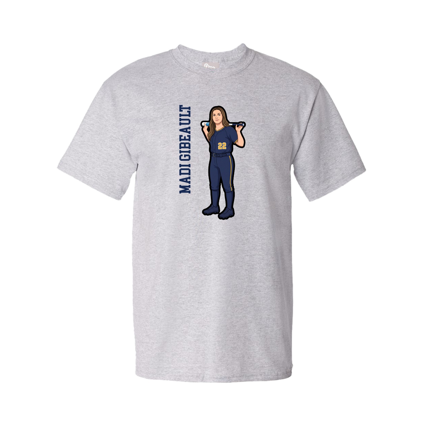 Tee — Name Vertical in Grey