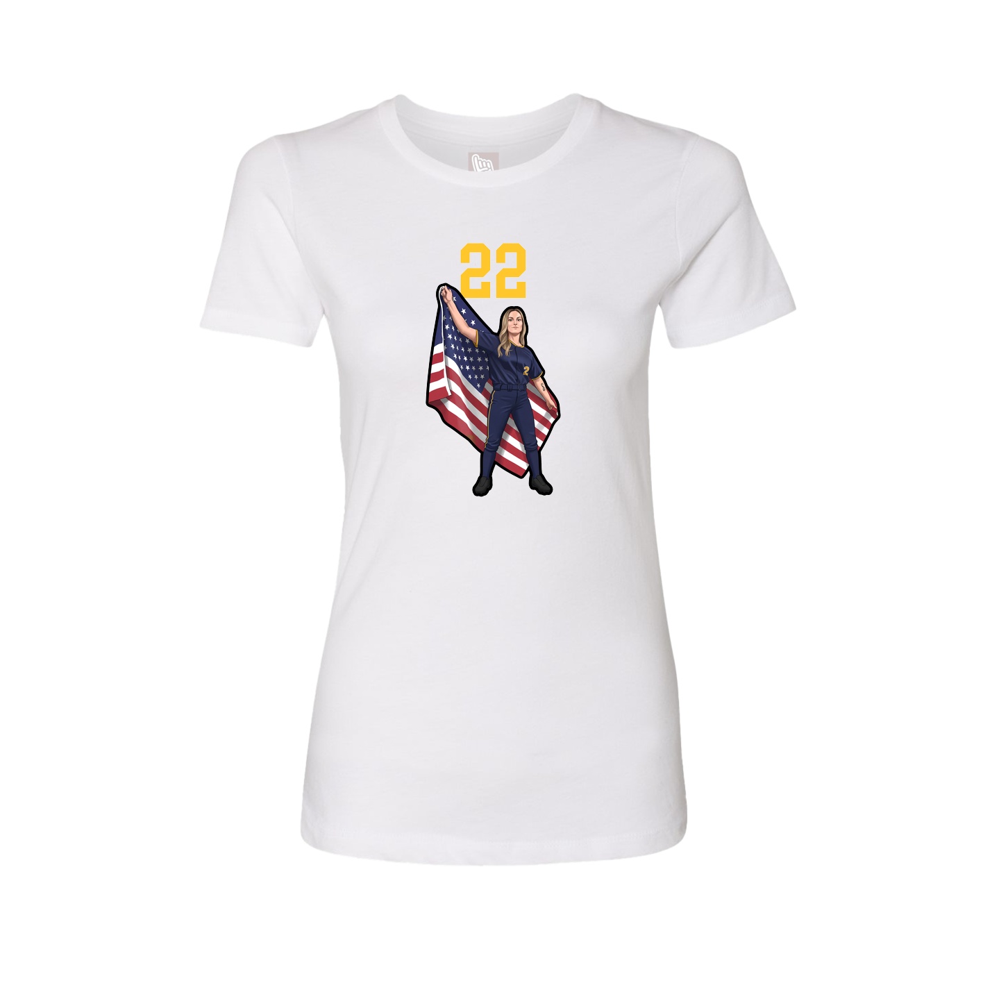 Fitted Women's Tee — Number Top in White