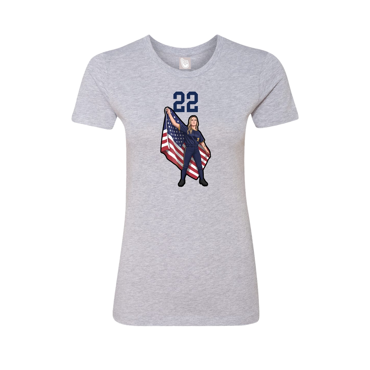Womens Tee — Number Top in Grey