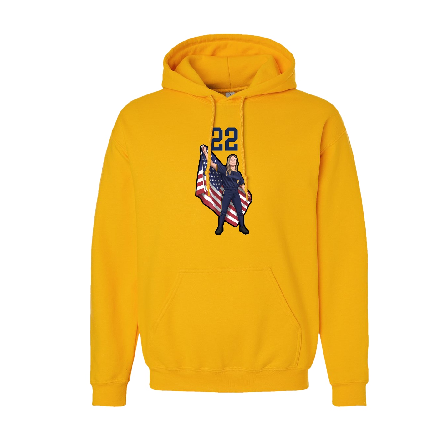 Hoodie — Number Top in Gold