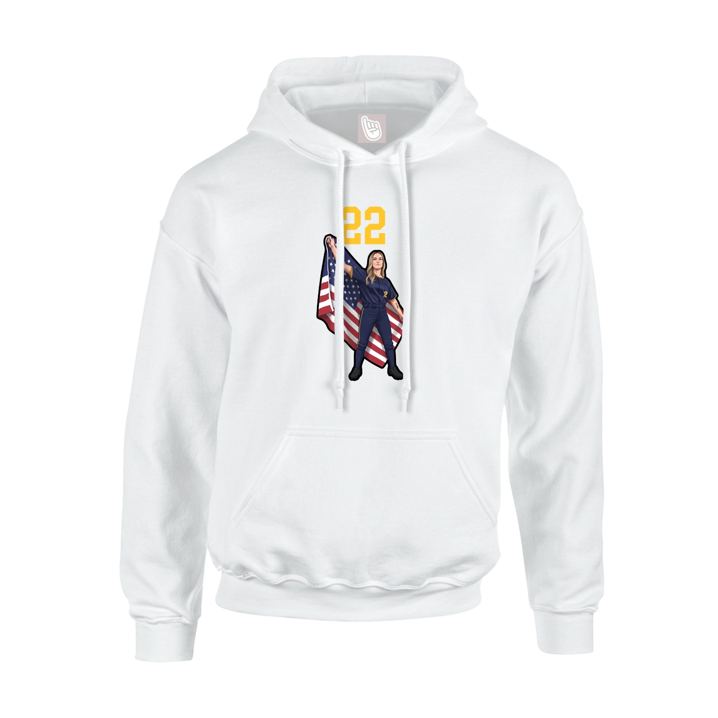 Youth Hoodie — Number Top in White