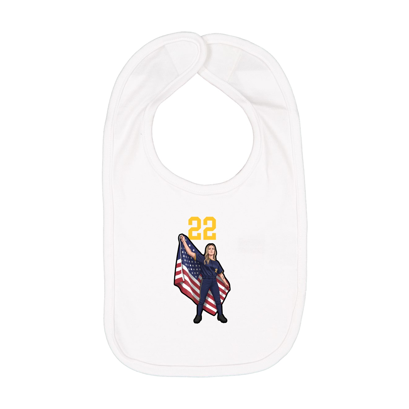 Infant Bib — Number Top in White