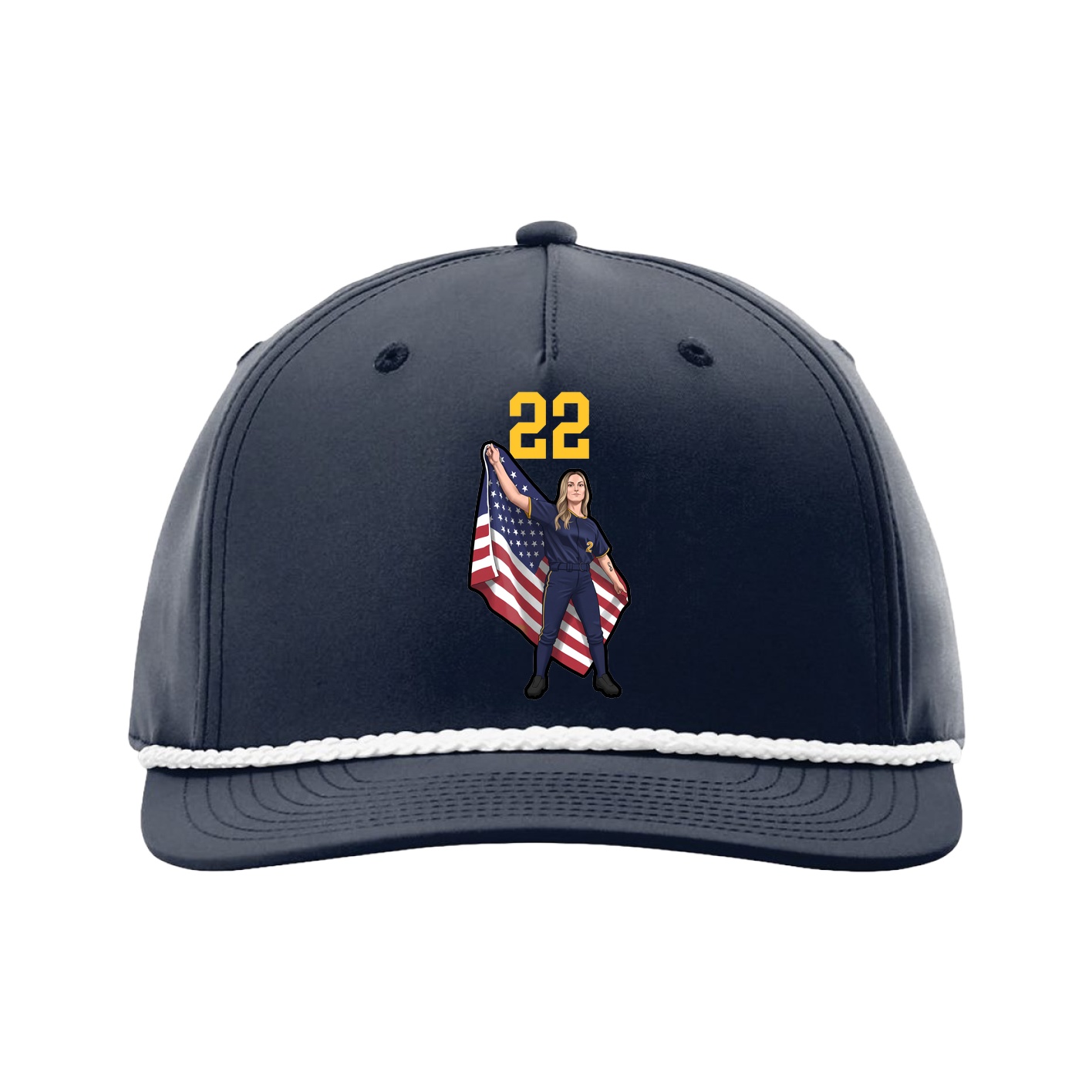 Five-Panel Classic Rope Cap — Number Top in Navy