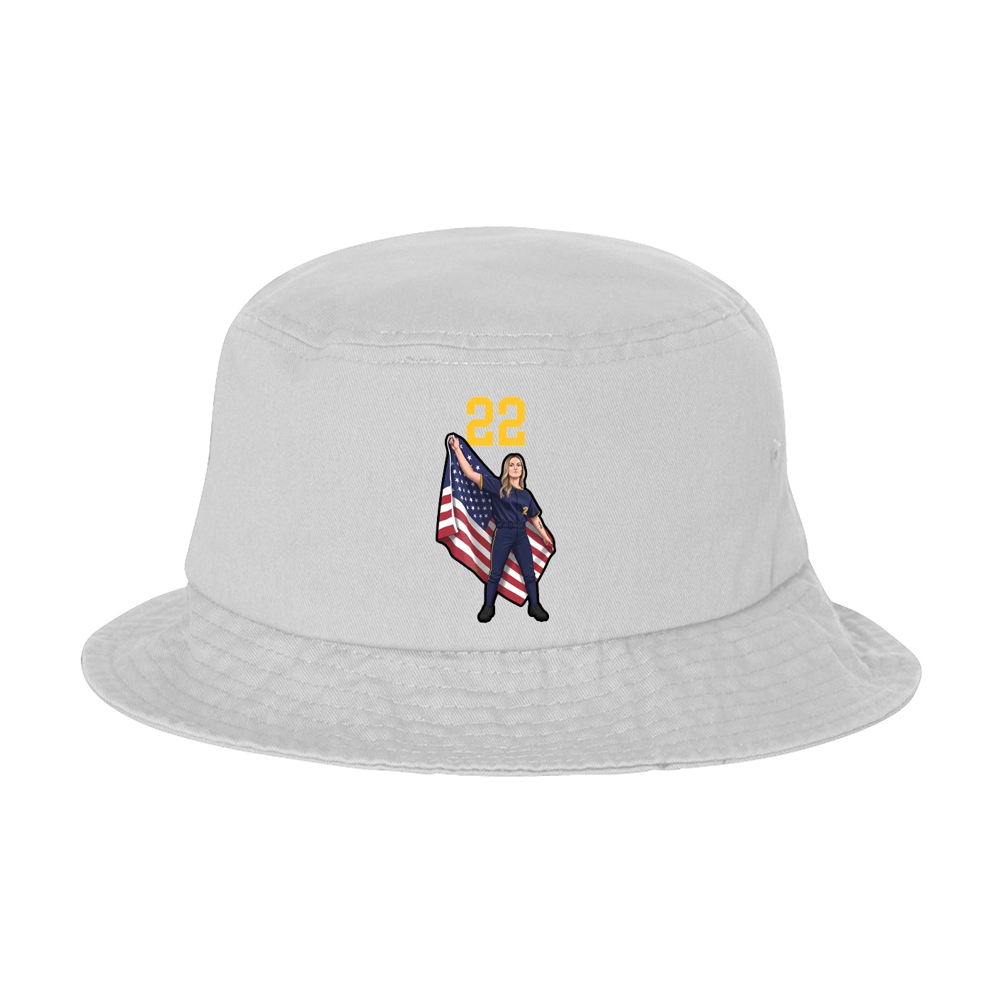 Bucket Cap — Number Top in White