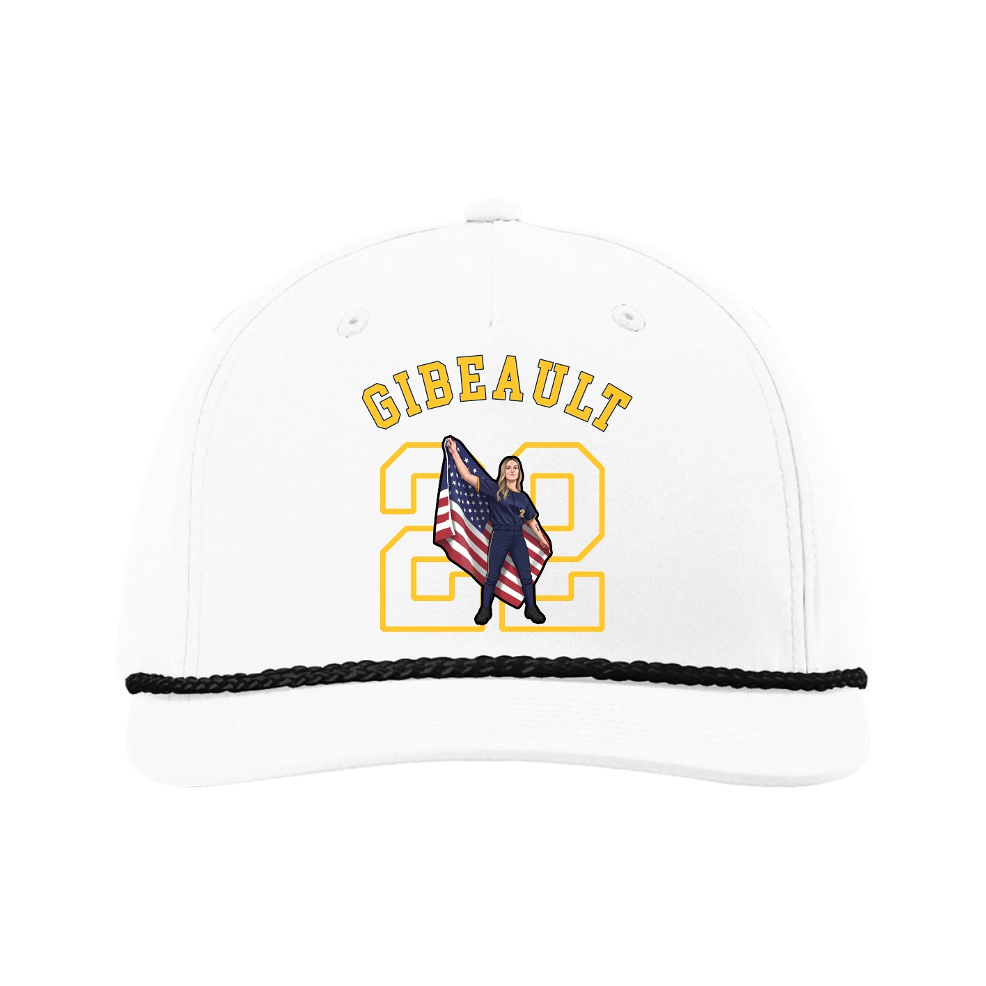 Five-Panel Classic Rope Cap — Shirsey Arch in White