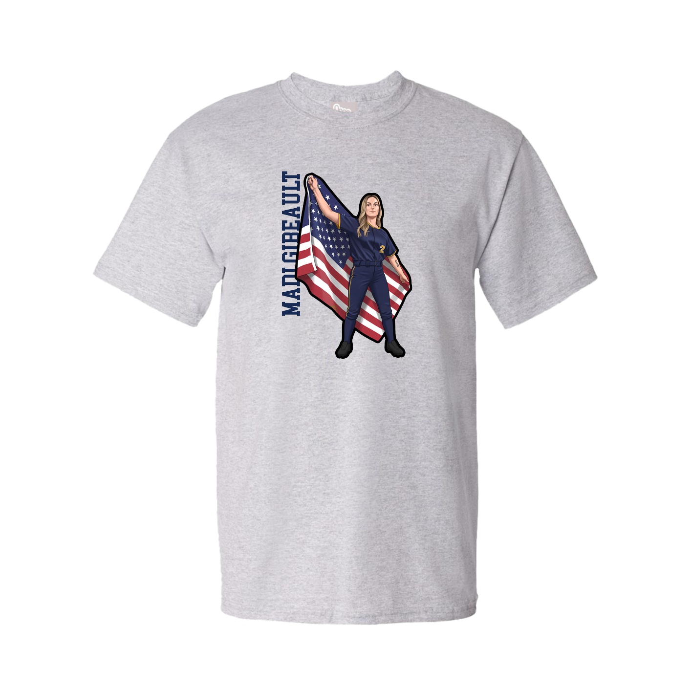 Tee — Name Vertical in Grey