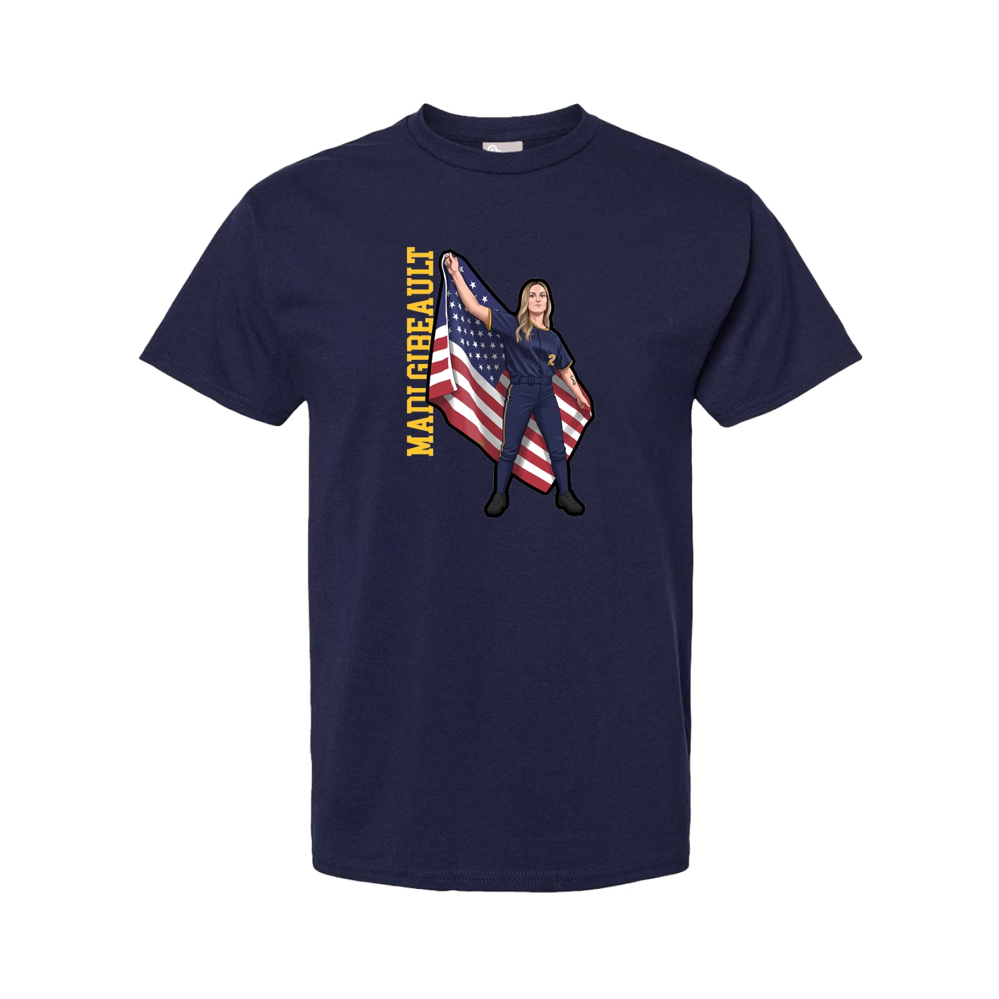 Tee — Name Vertical in Navy