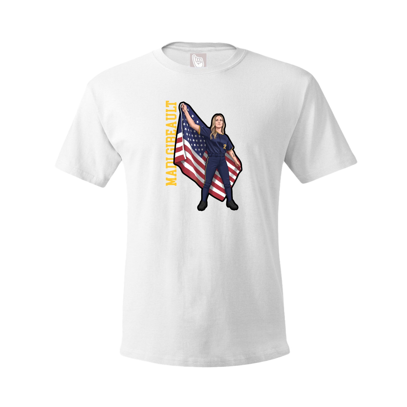 Youth Tee — Name Vertical in White