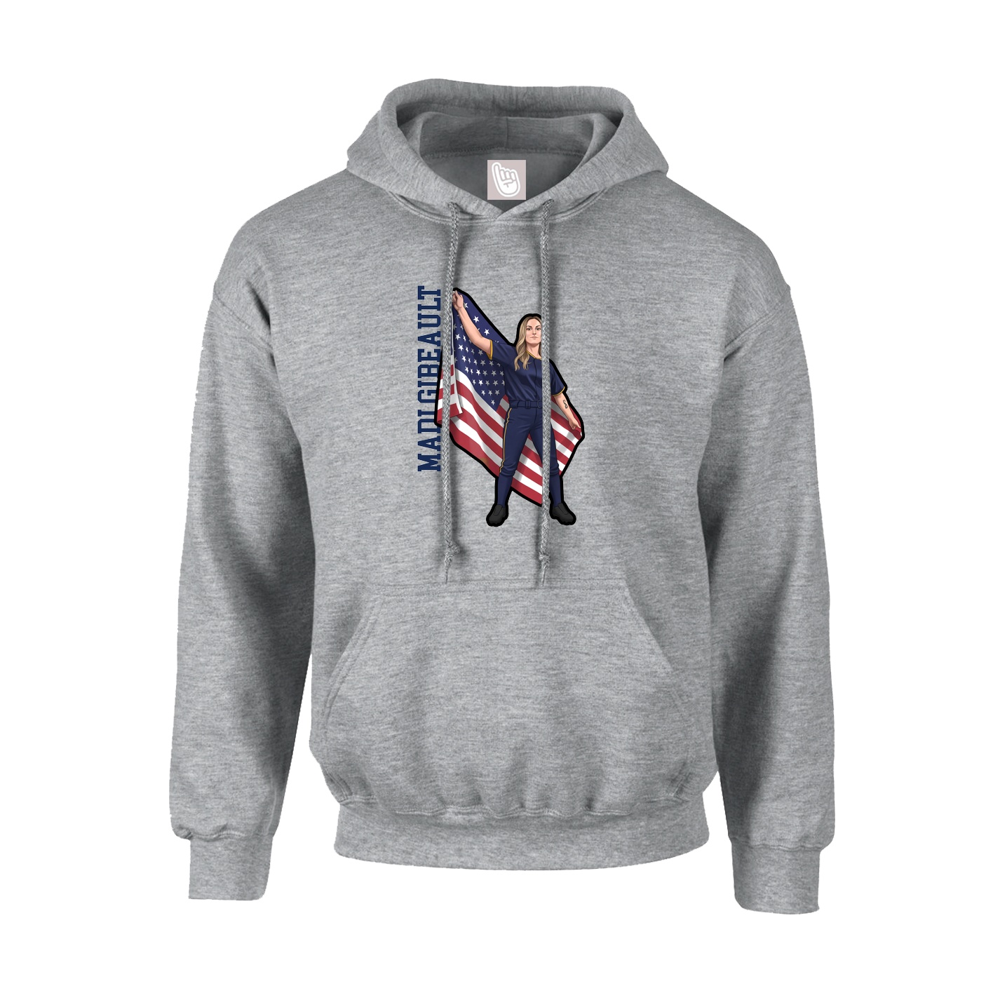Youth Hoodie — Name Vertical in Grey