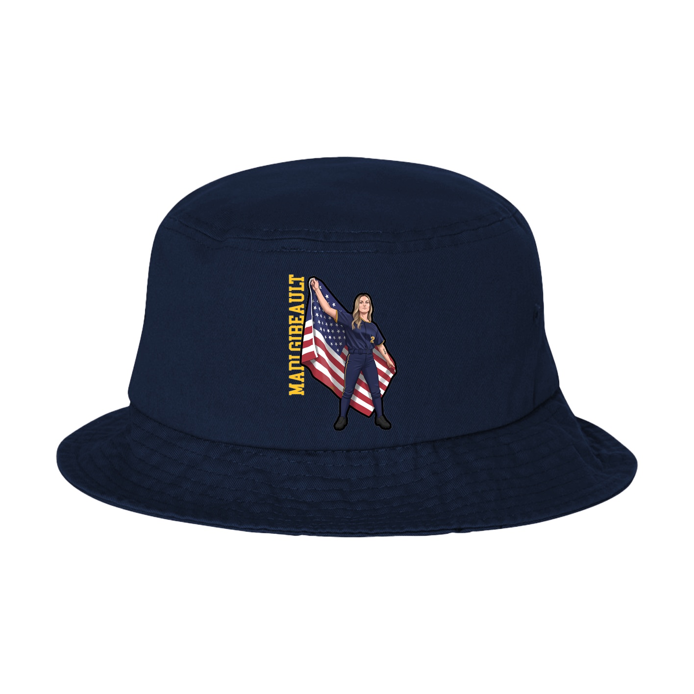 Bucket Cap — Name Vertical in Navy
