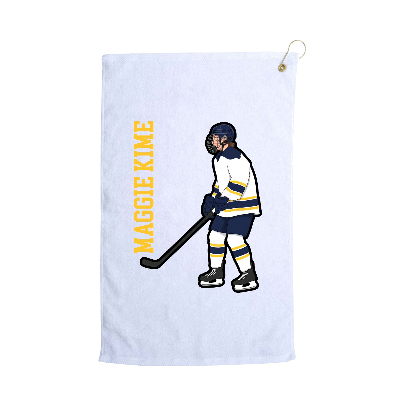 Golf Towel — Name Vertical in White