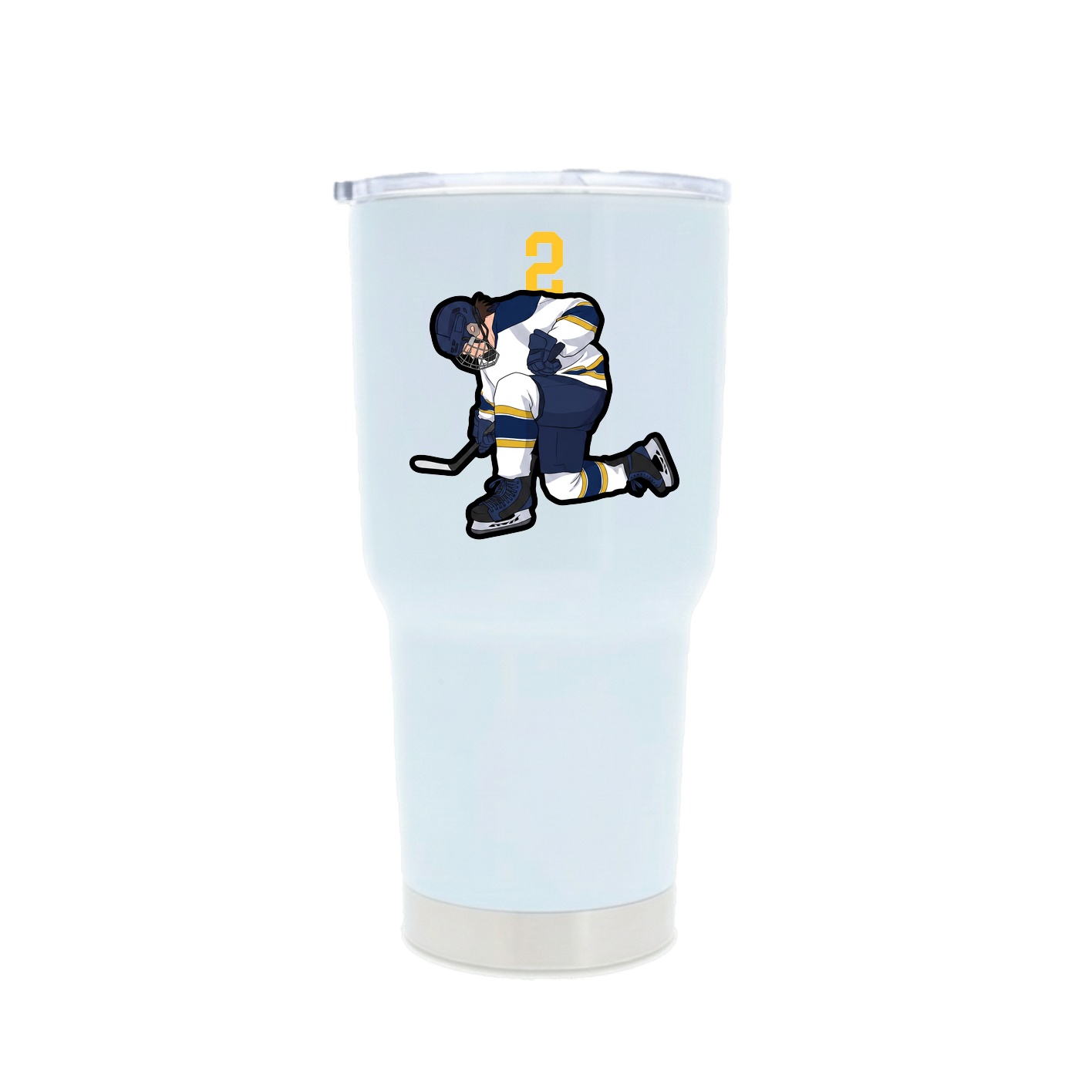 30oz Stainless Steel Tumbler — Number Top in White