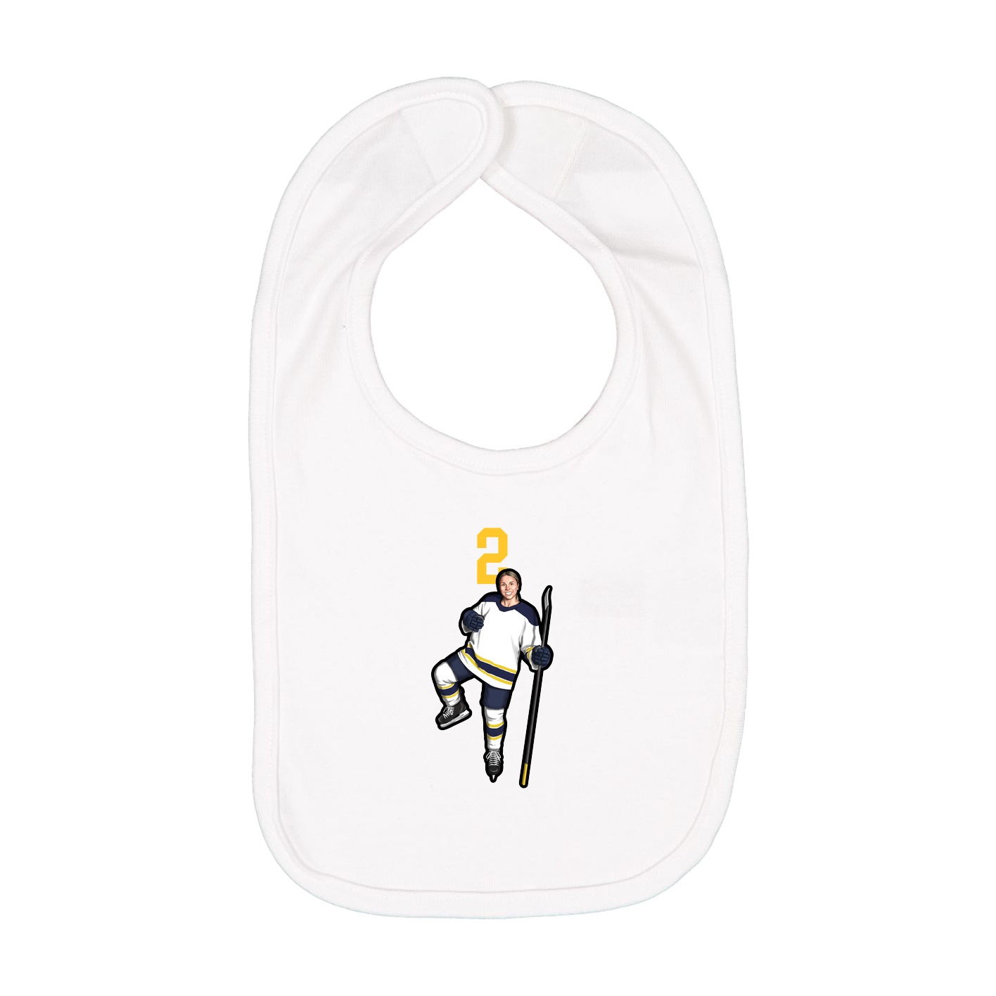 Infant Bib — Number Top in White