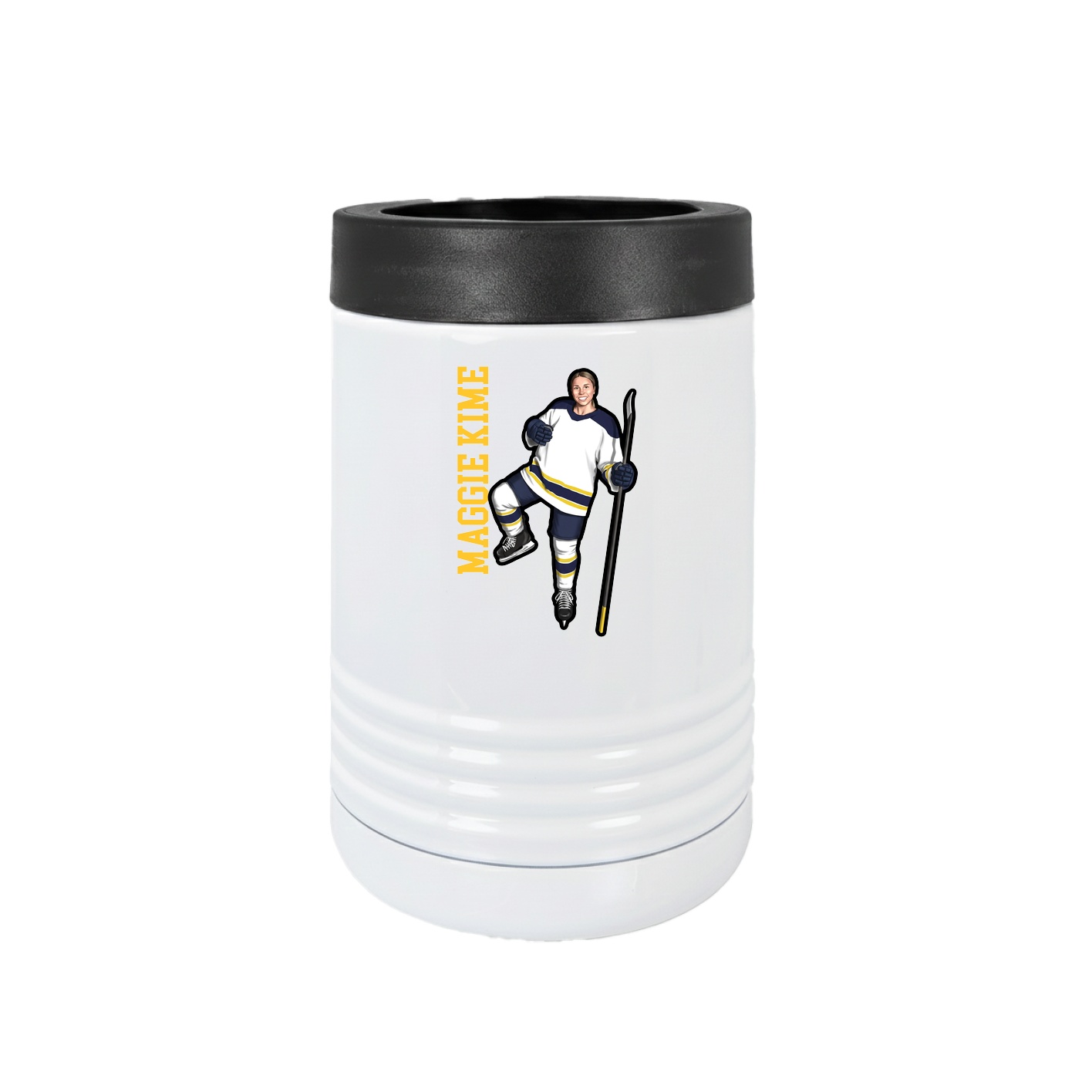 Beverage Holder — Name Vertical in White