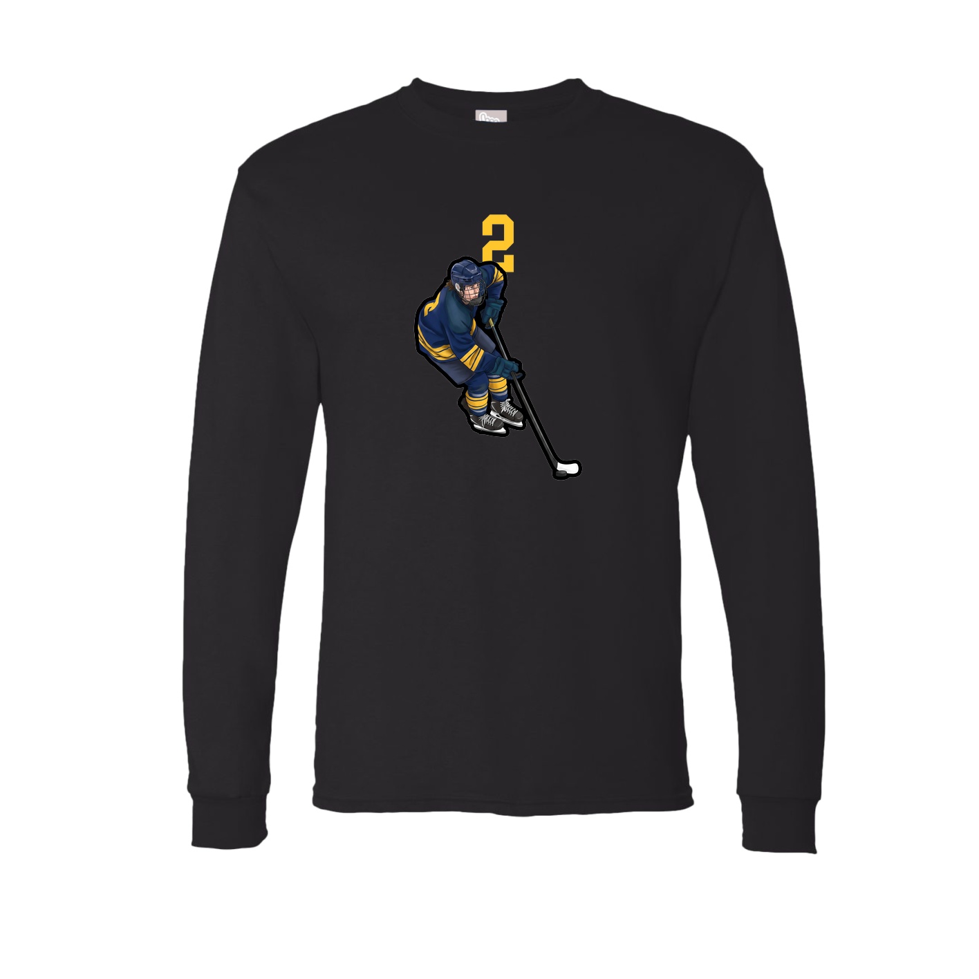 Long Sleeve Tee — Number Top in Black