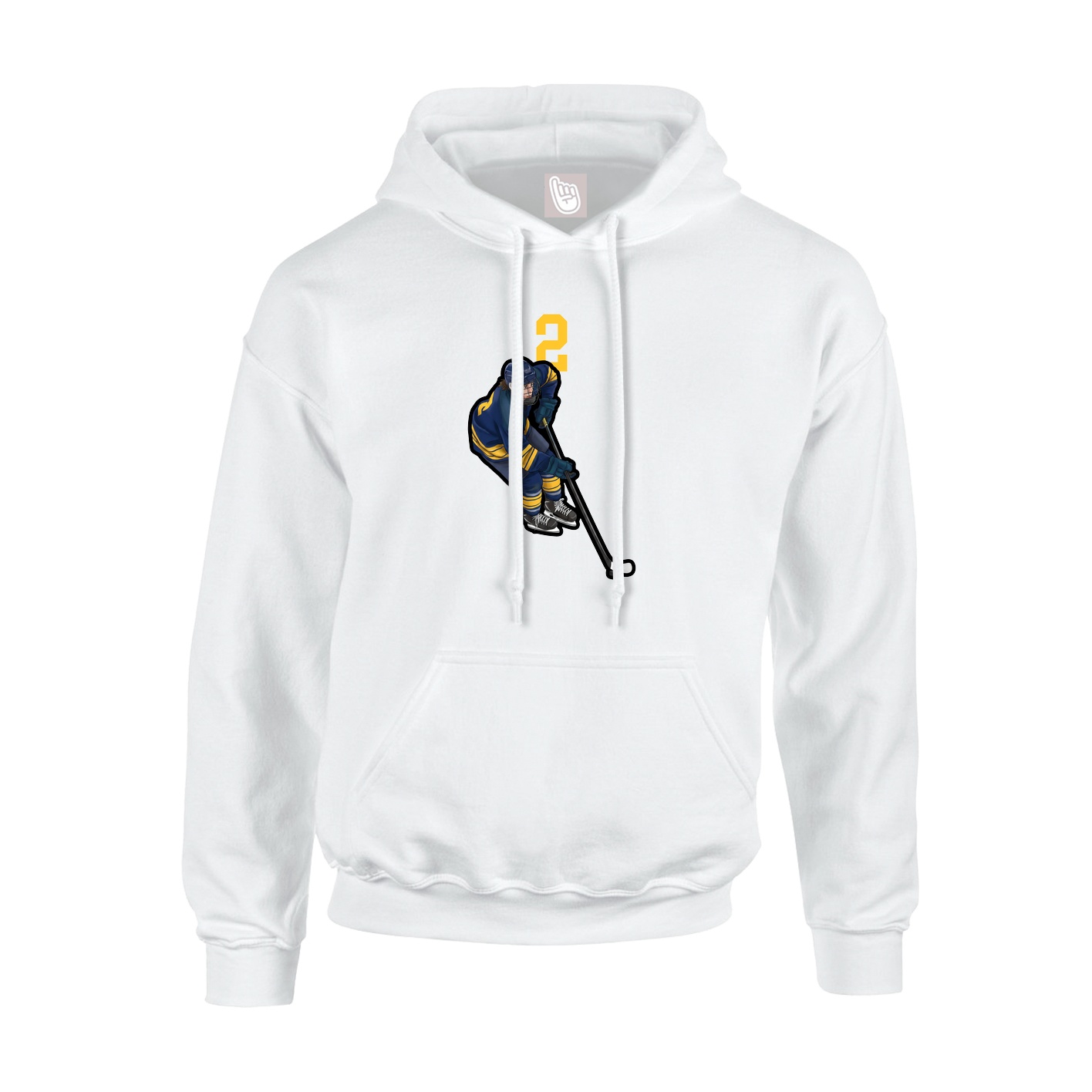 Youth Hoodie — Number Top in White