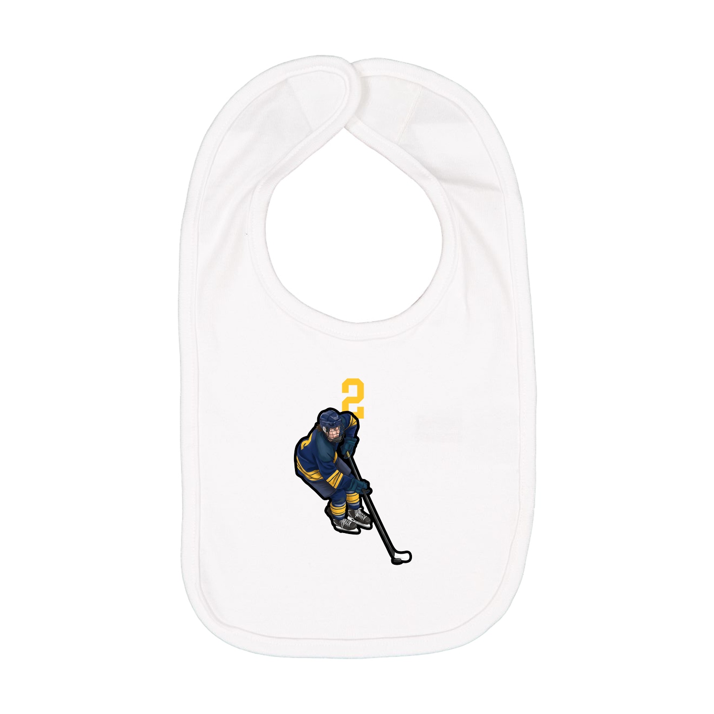 Infant Bib — Number Top in White