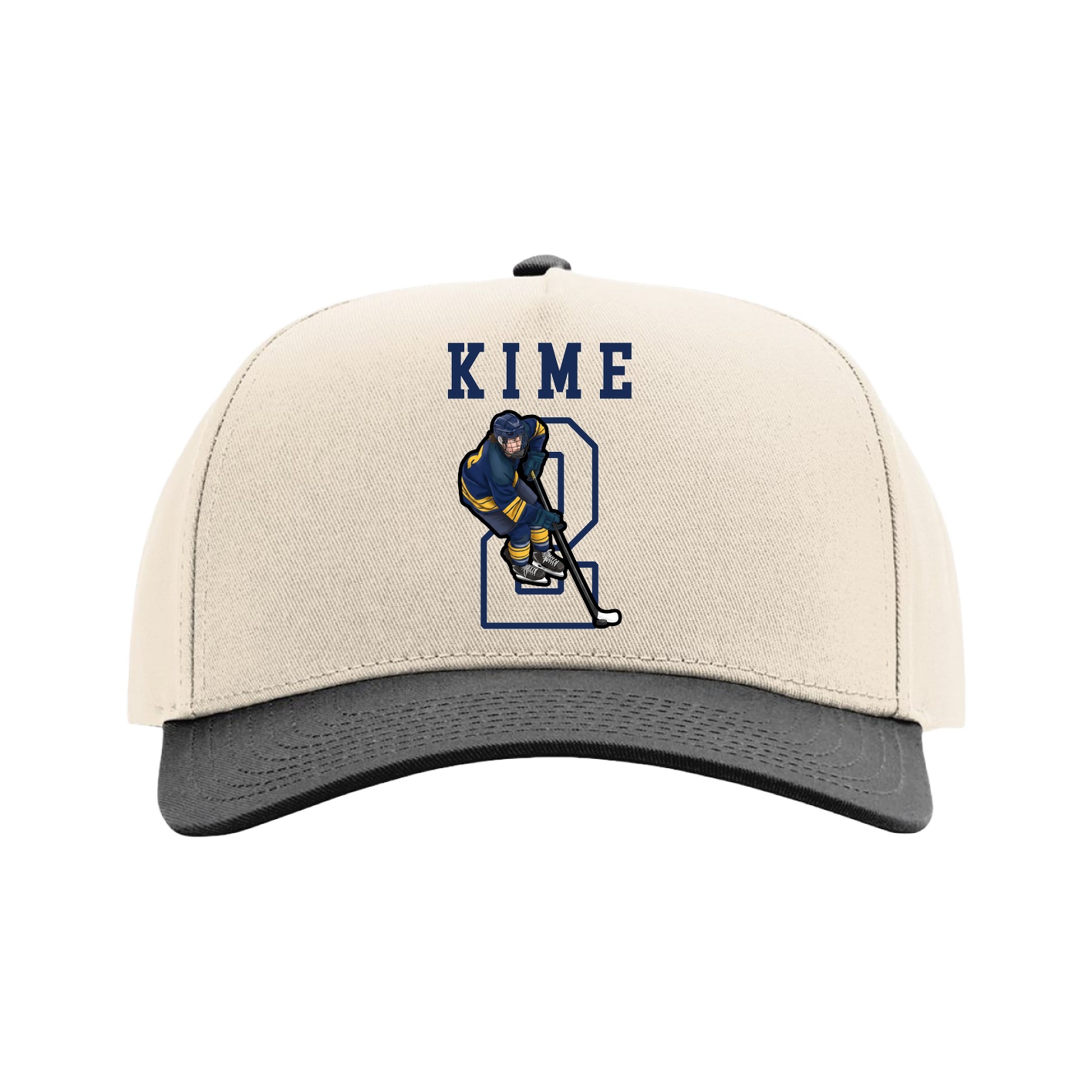 Full Fabric Five-Panel Champ Cap — Shirsey in Cream/Black
