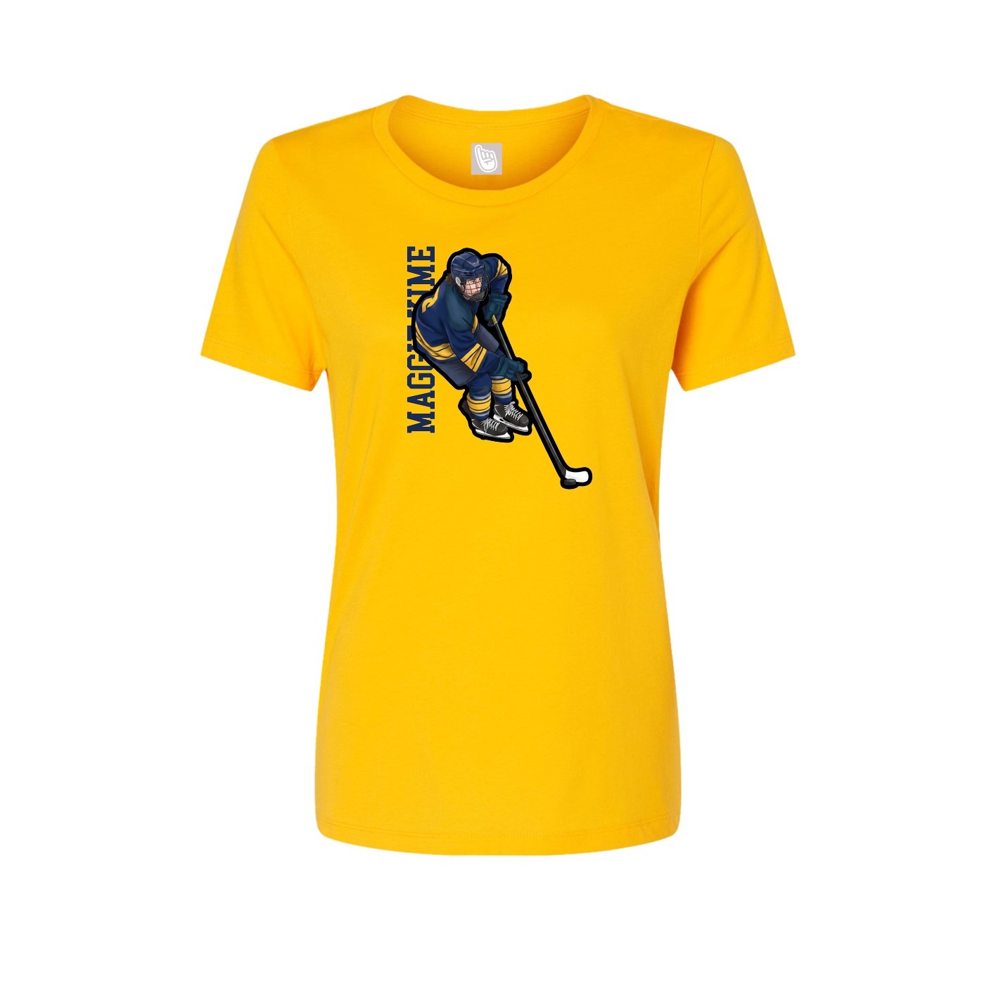 Womens Tee — Name Vertical in Gold