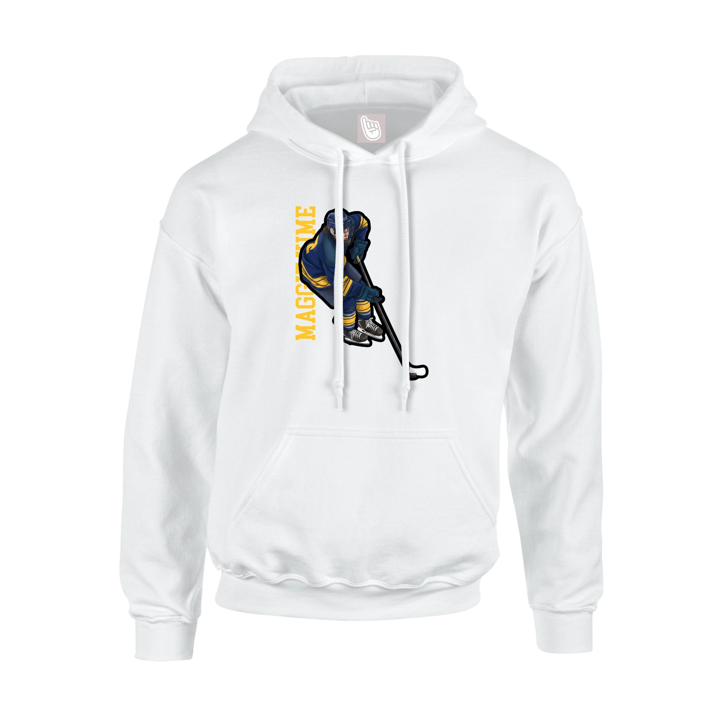 Youth Hoodie — Name Vertical in White