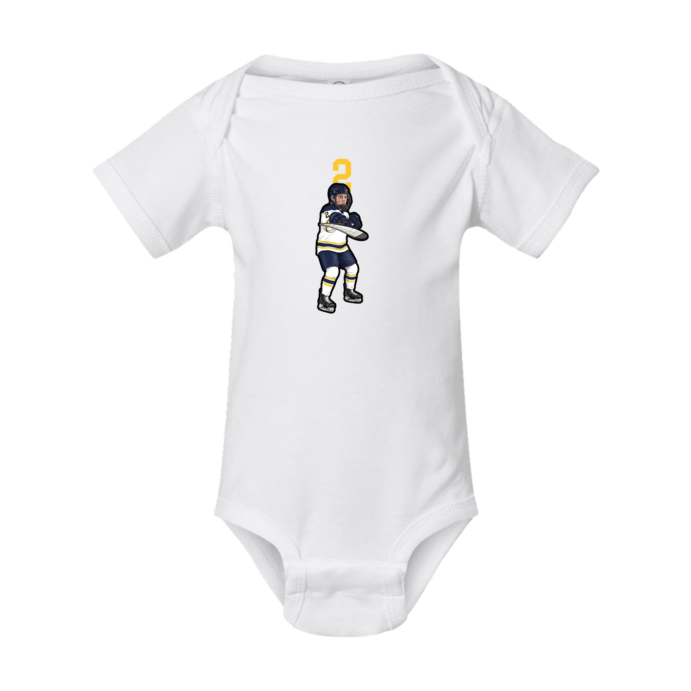 Baby Onesie — Number Top in White