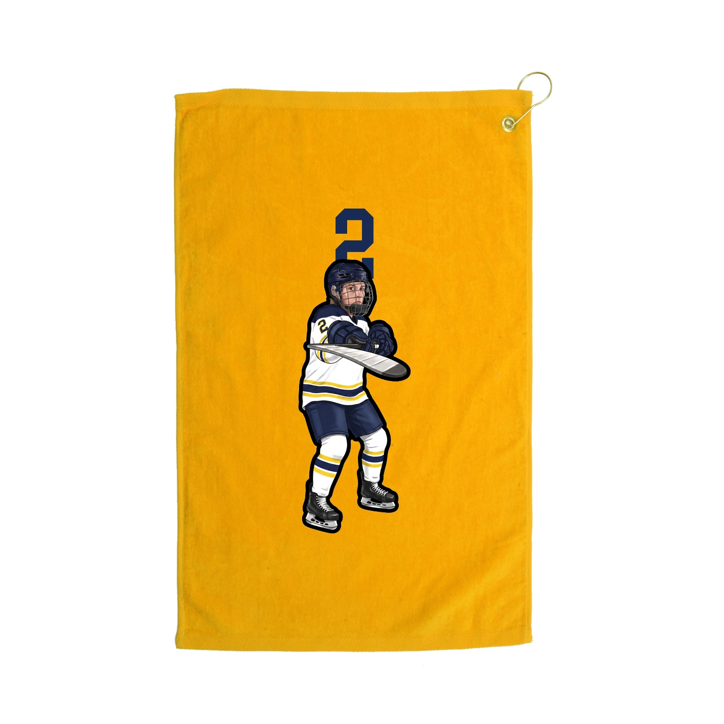 Golf Towel — Number Top in Gold