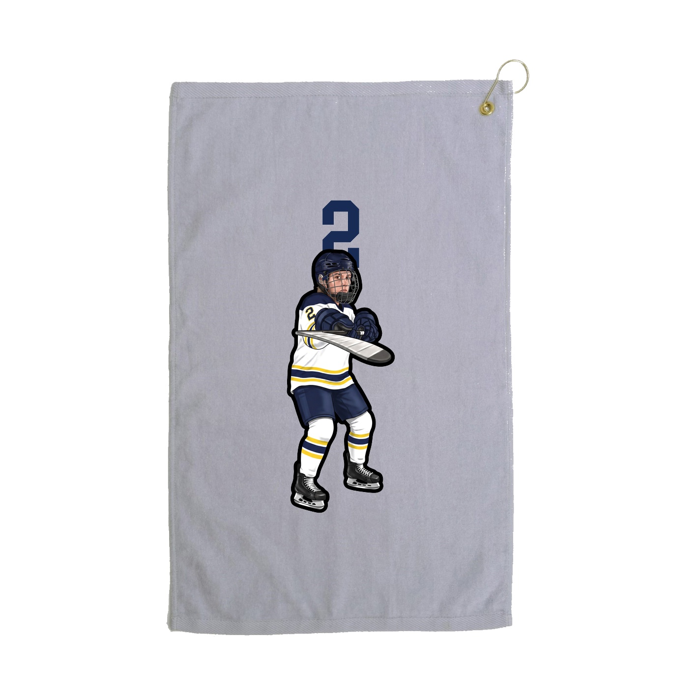 Golf Towel — Number Top in Grey