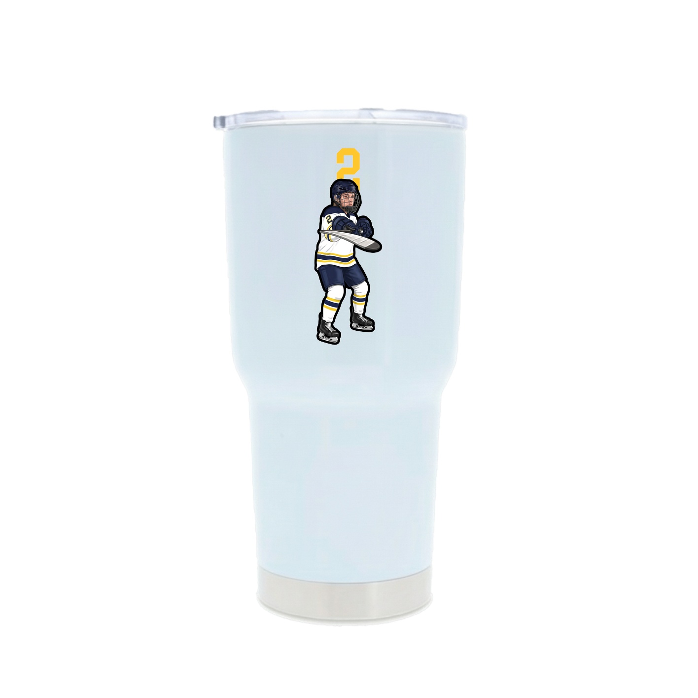 30oz Stainless Steel Tumbler — Number Top in White