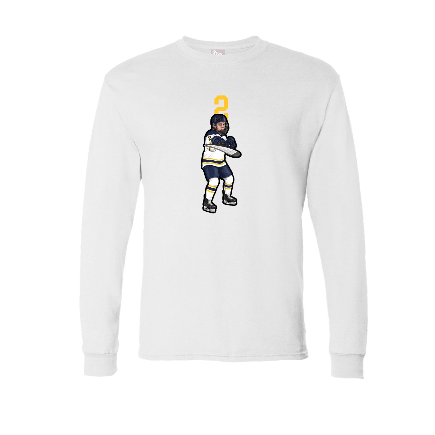 Long Sleeve Tee — Number Top in White