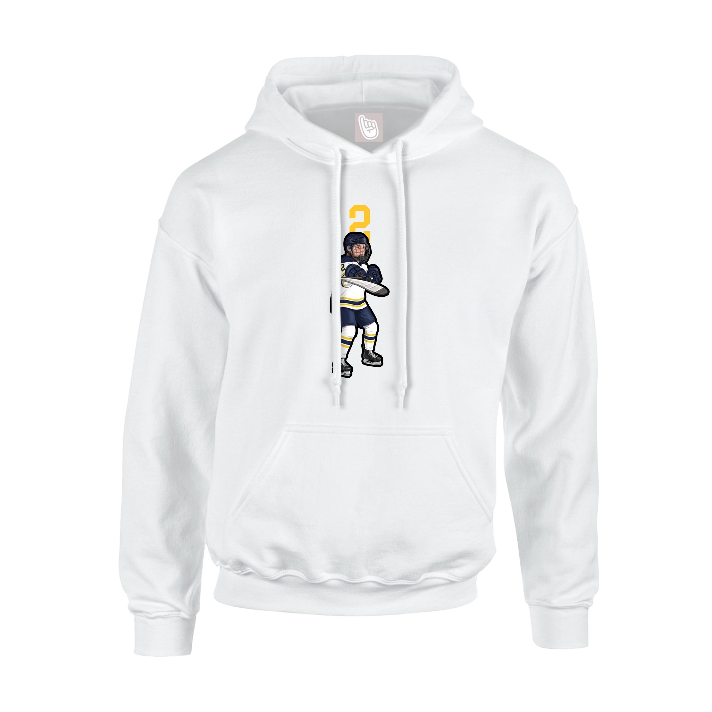 Youth Hoodie — Number Top in White