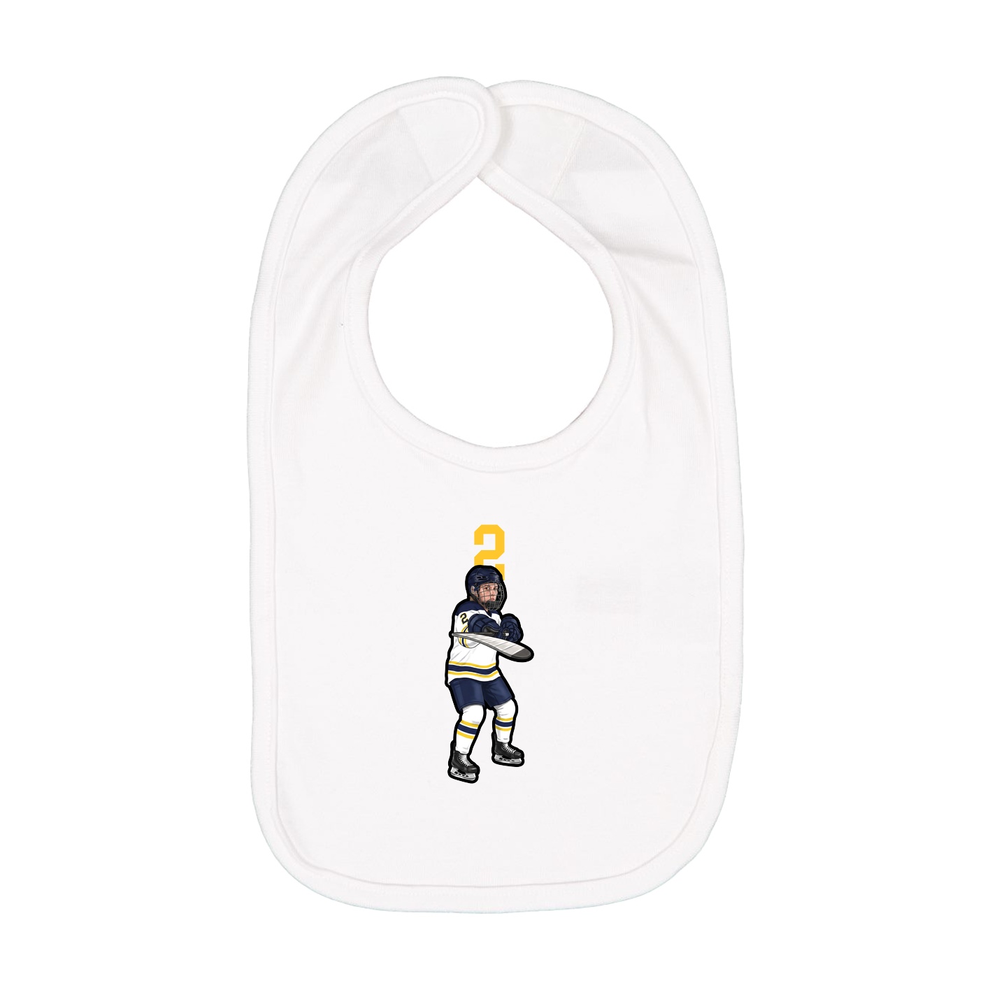 Infant Bib — Number Top in White