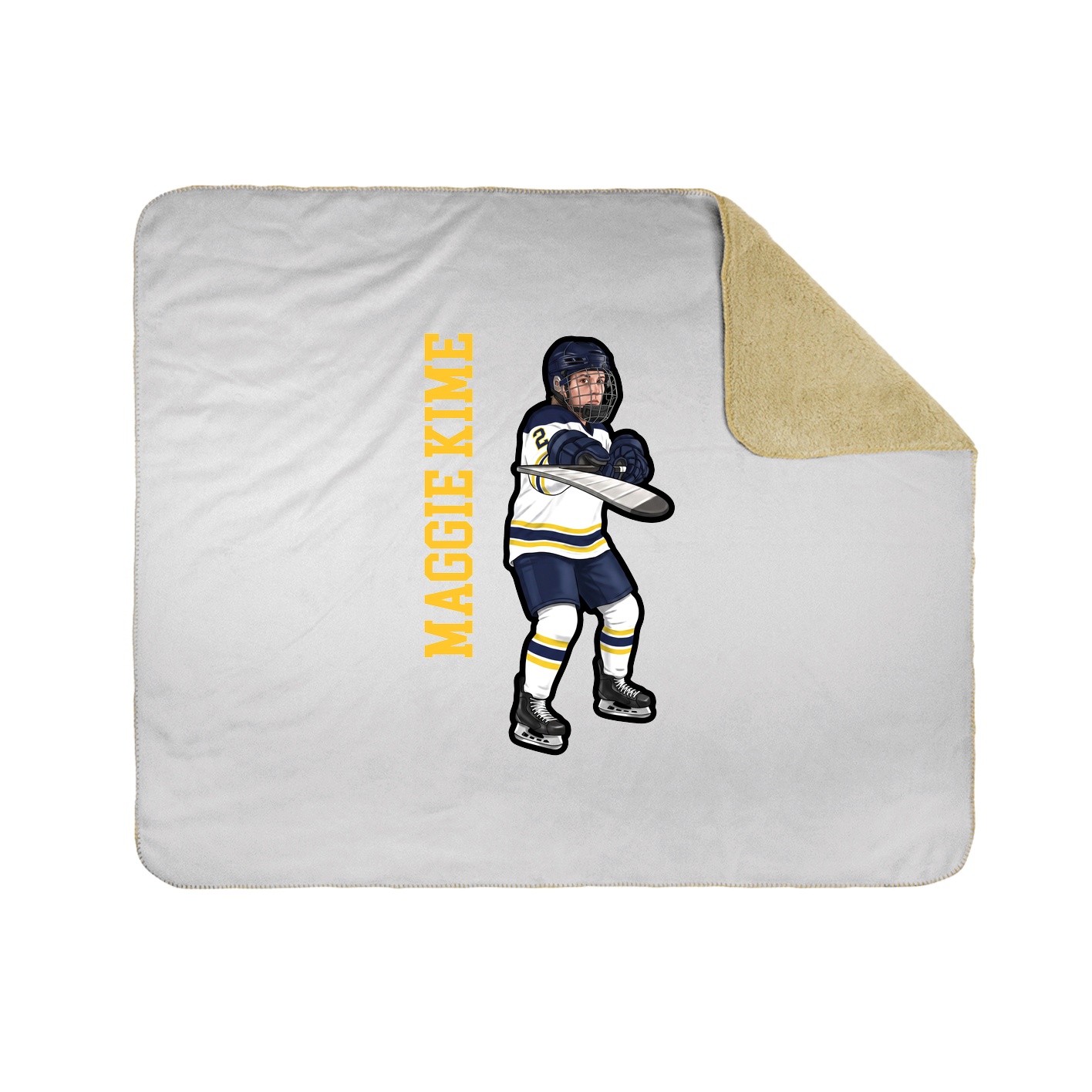 Throw Blanket — Name Vertical in White