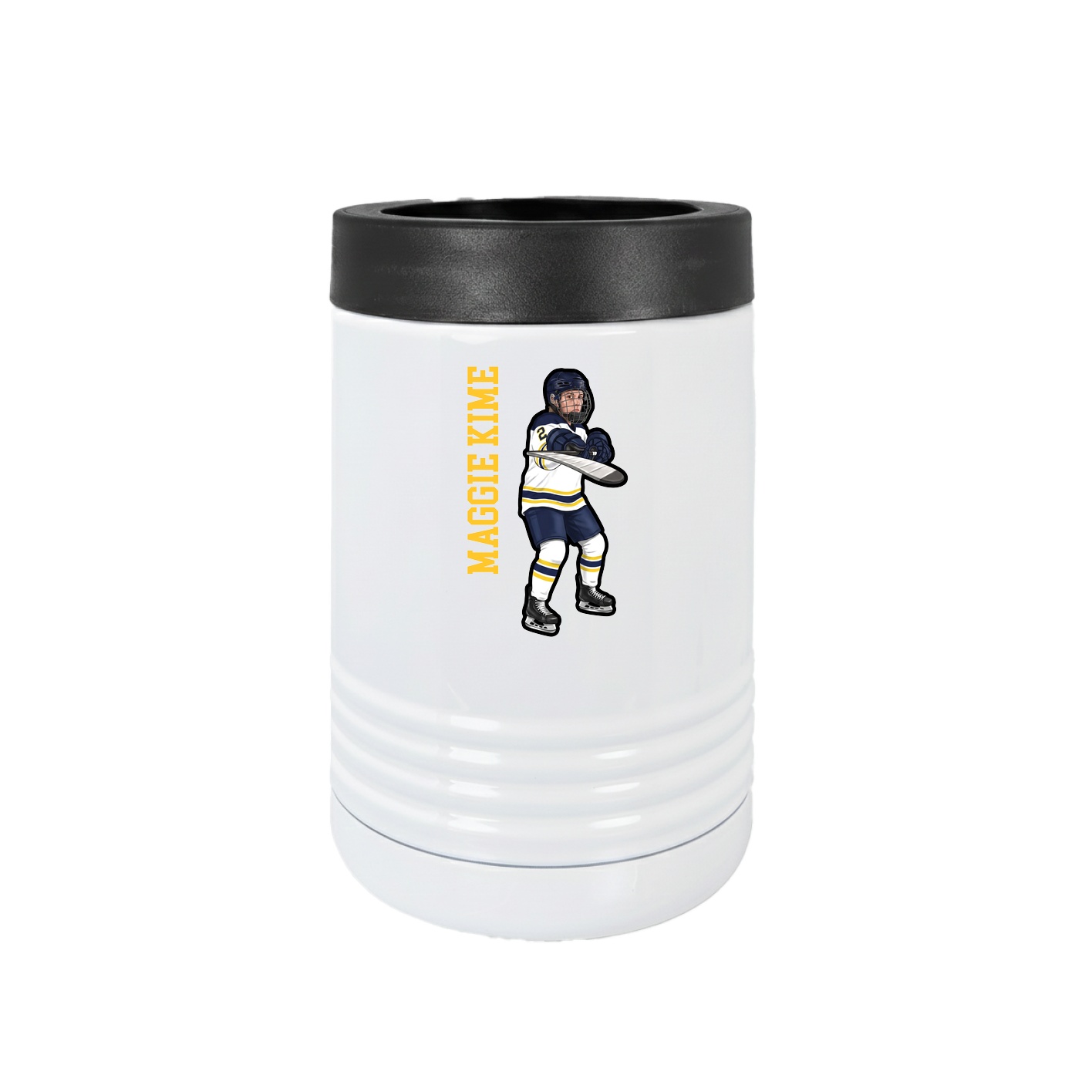 Beverage Holder — Name Vertical in White