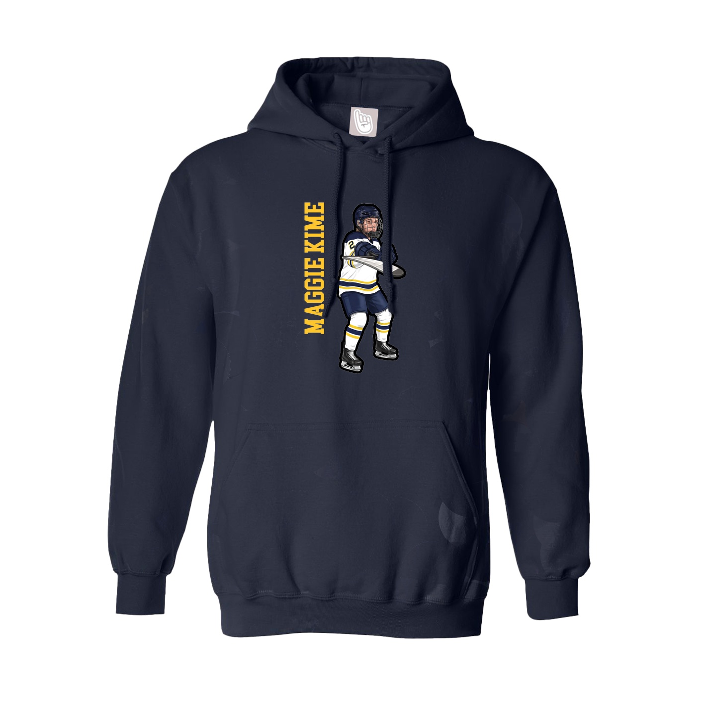 Hoodie — Name Vertical in Navy
