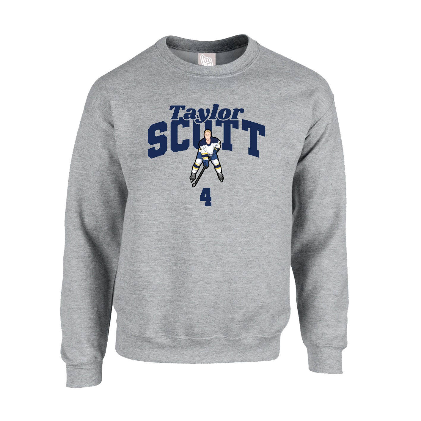Fleece Crew — Signature Arch in Grey