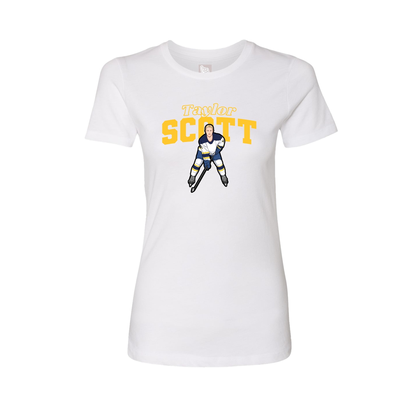 Fitted Women's Tee — Name Arch in White