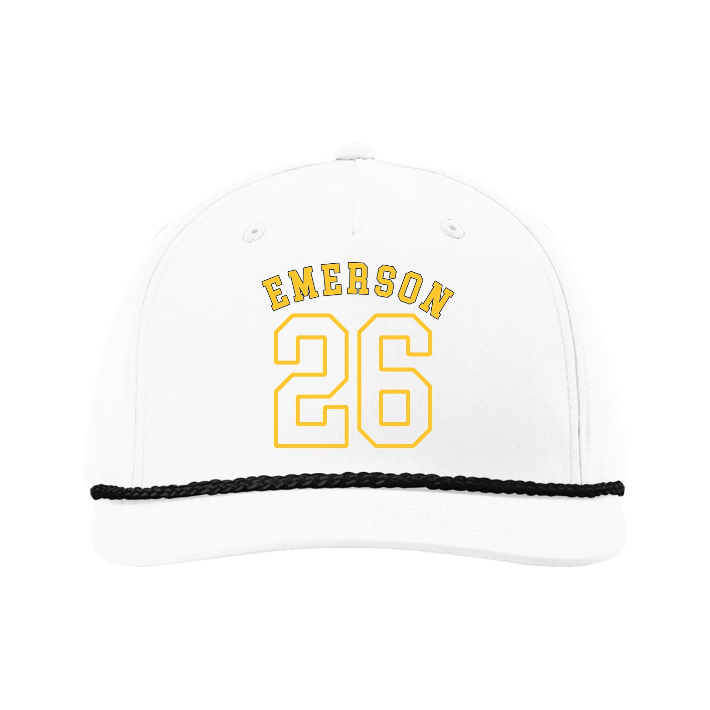 Five-Panel Classic Rope Cap — Shirsey Arch in White