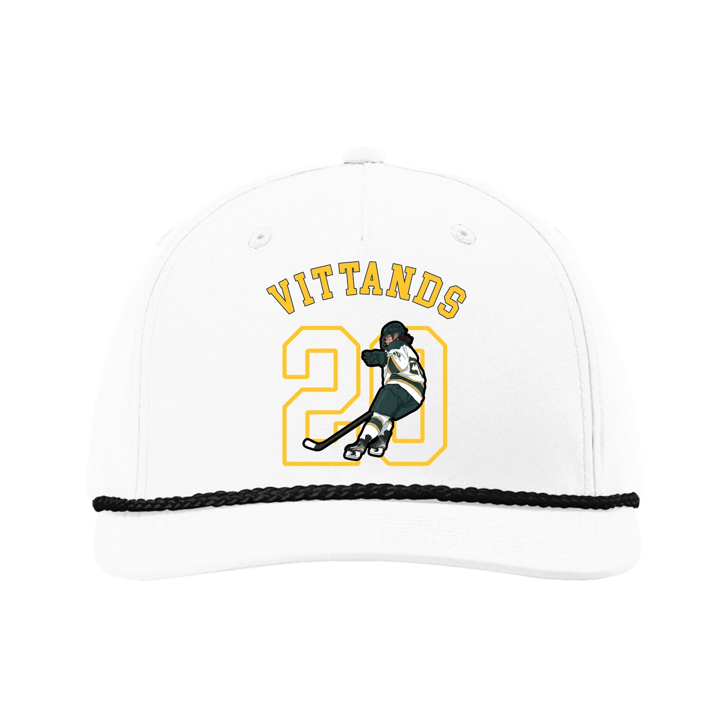 Five-Panel Classic Rope Cap — Shirsey Arch in White