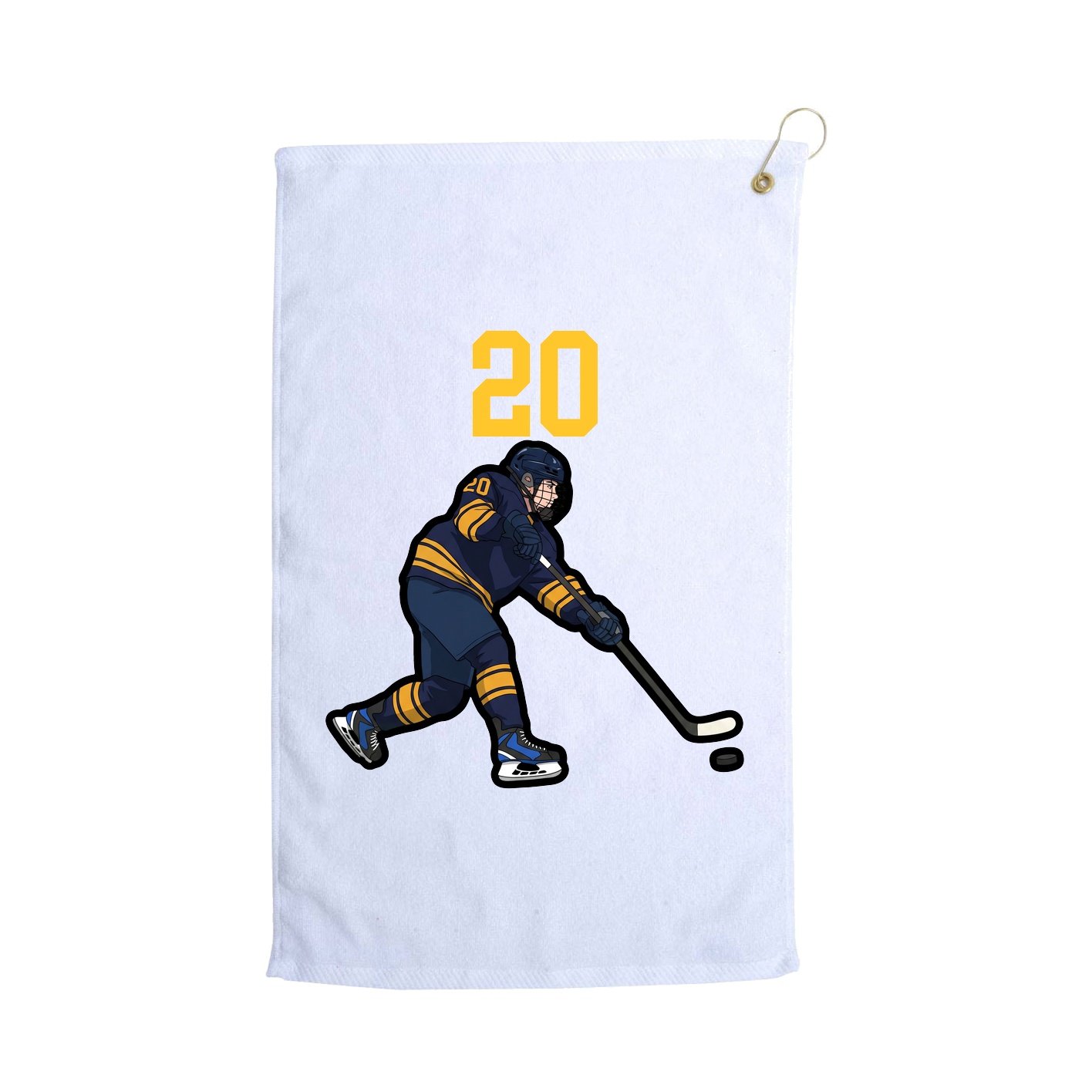 Golf Towel — Number Top in White
