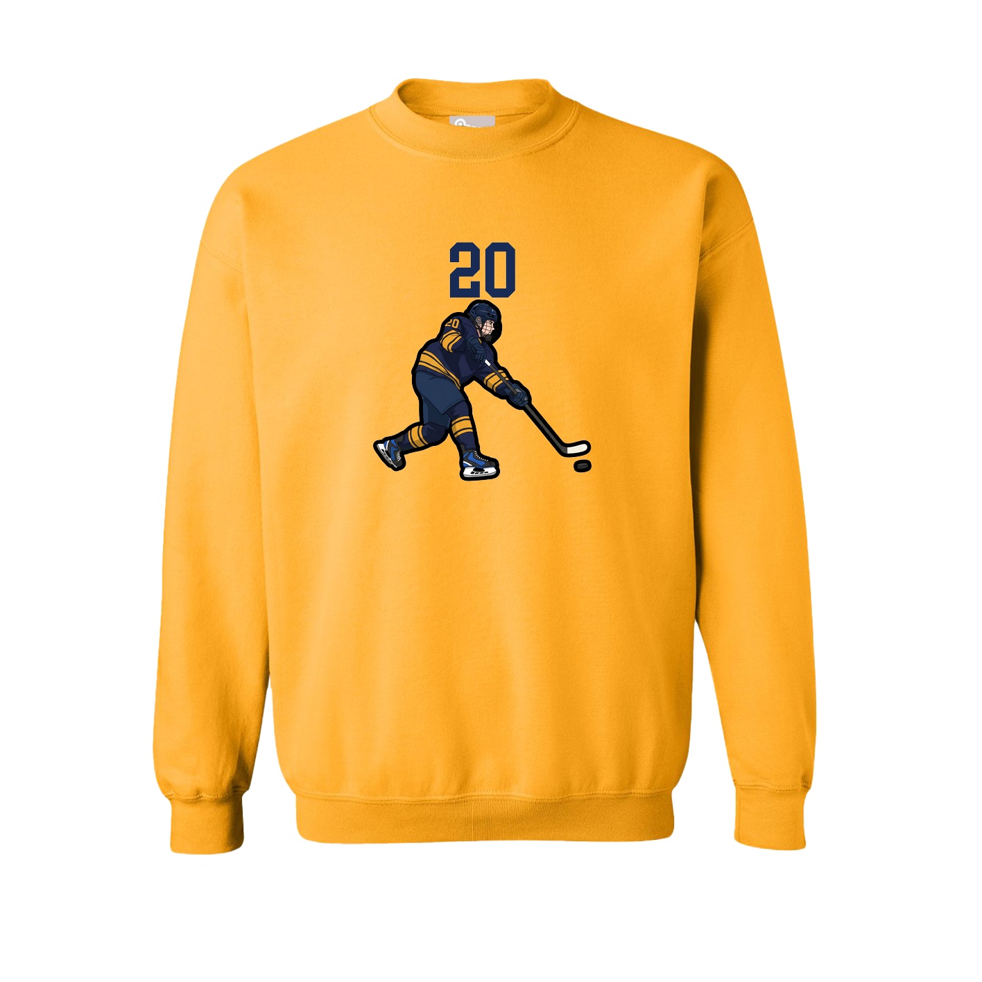 Fleece Crew — Number Top in Gold