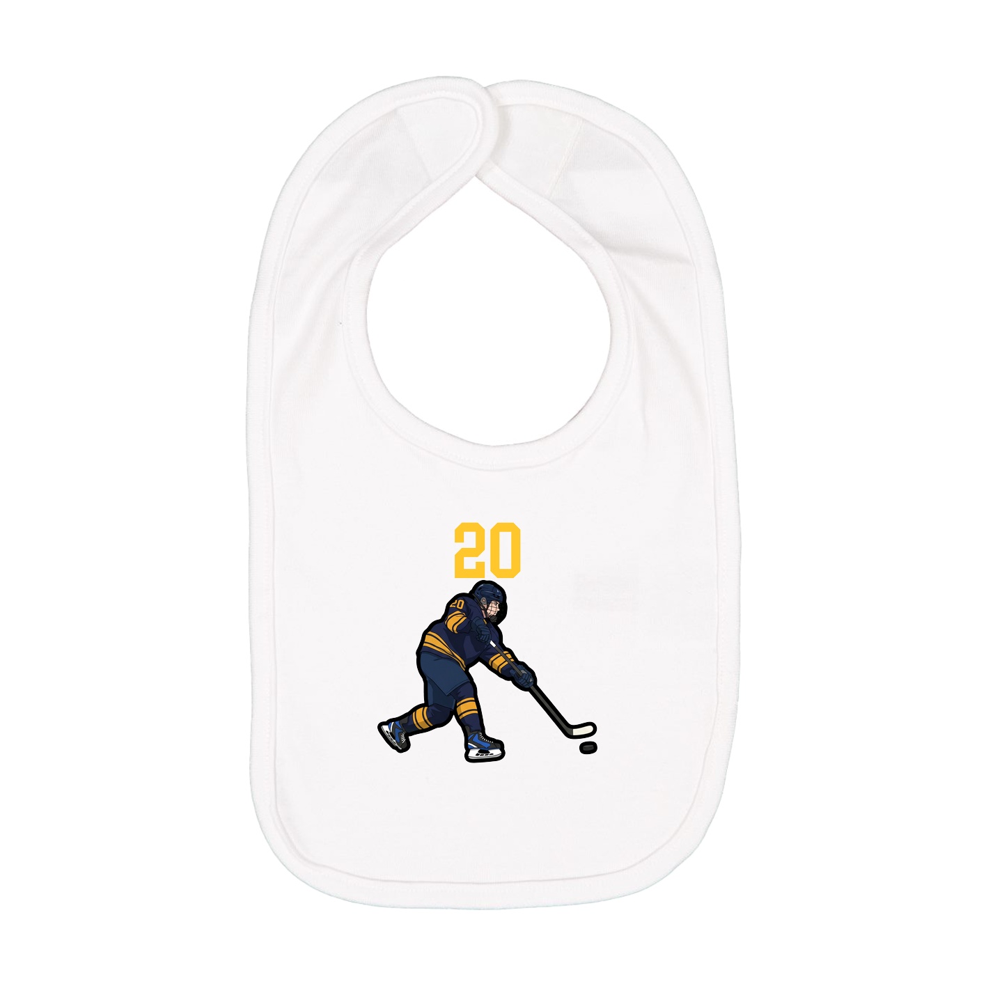 Infant Bib — Number Top in White