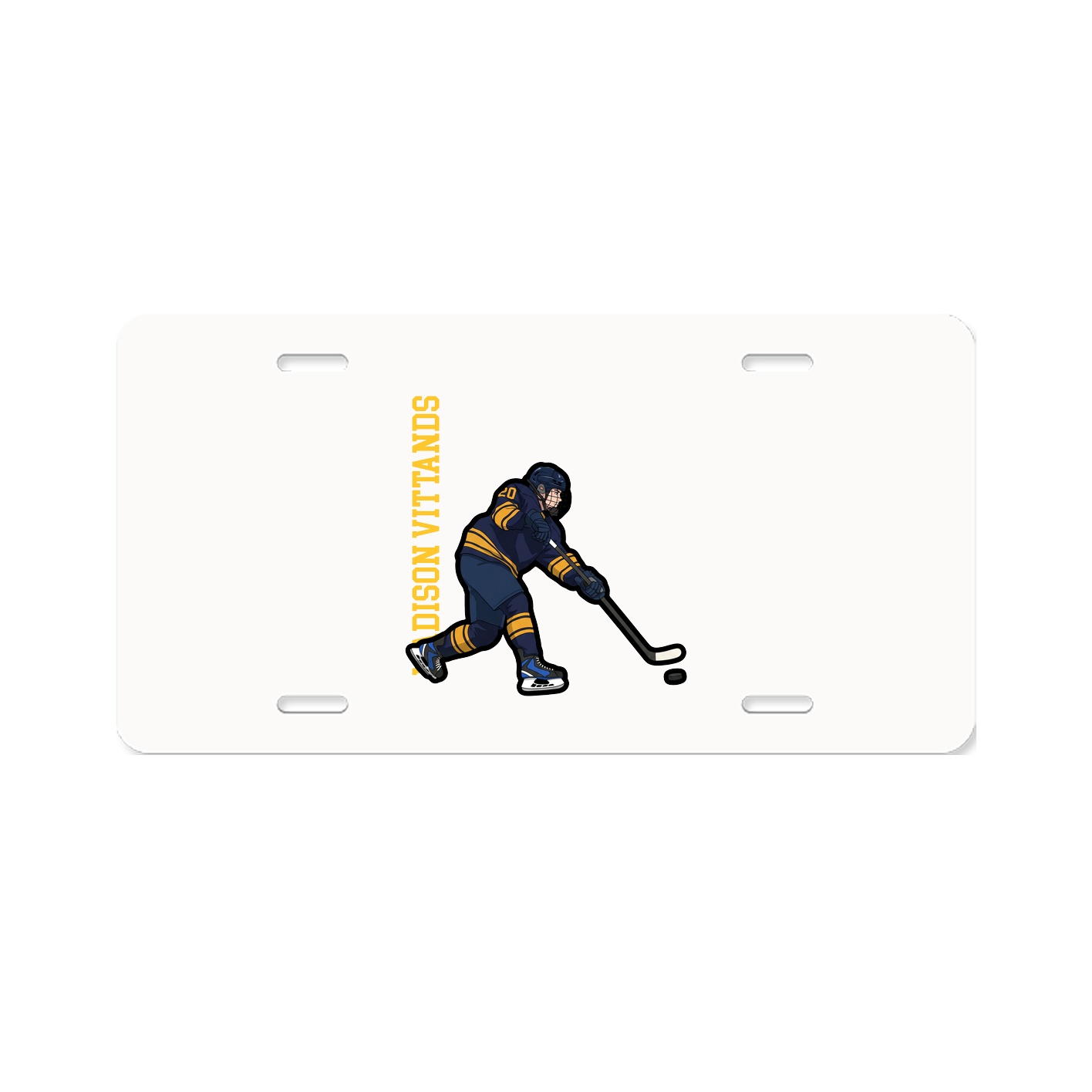 License Plate — Name Vertical in Classic