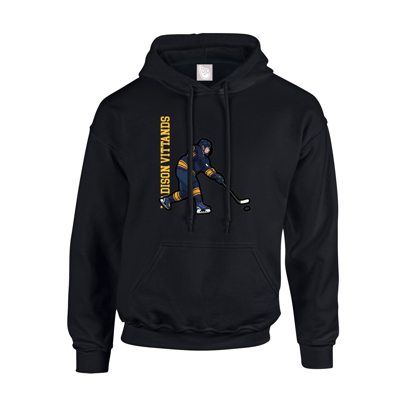 Youth Hoodie — Name Vertical in Black