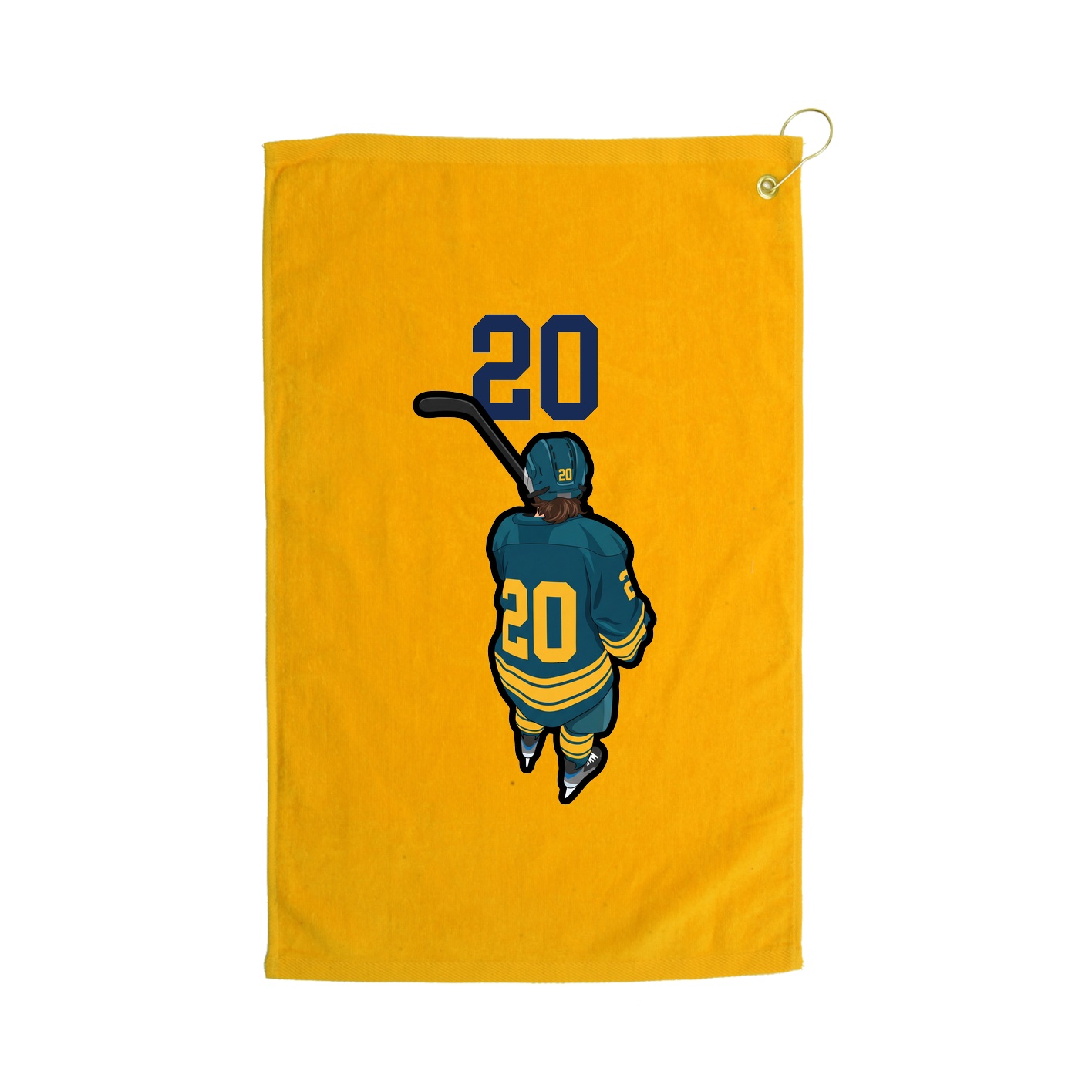 Golf Towel — Number Top in Gold