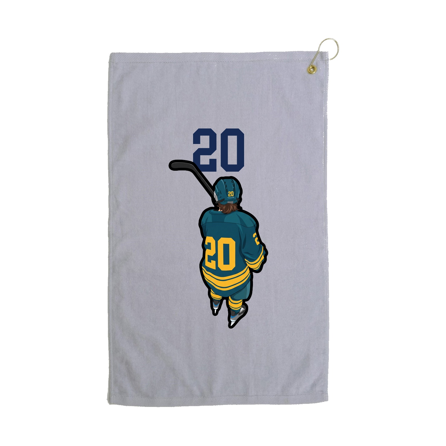 Golf Towel — Number Top in Grey